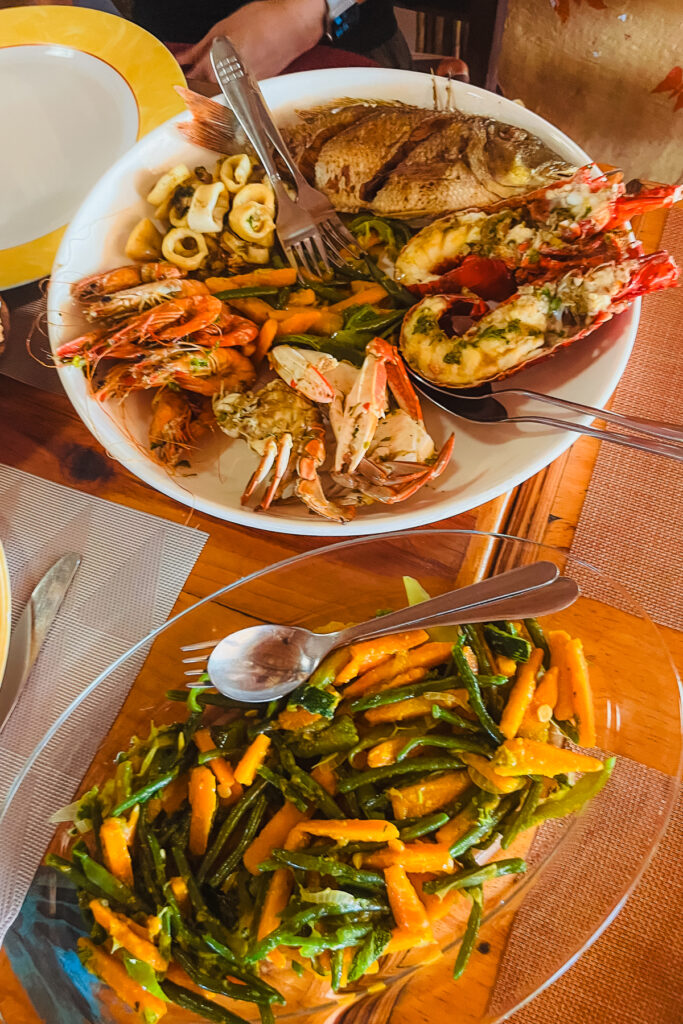 Some of the delicious seafood at Chez Freddy's restautant, in Ifaty (image by Virginia Wilde)