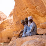 Our Chadian team at the rock art site of Turkeï in the Ennedi (image by Inger Vandyke)