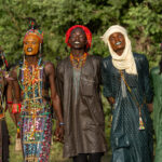 Occasionally older Wodaabe men join in the dance of the younger guys at the Gerewol (image by Inger Vandyke)