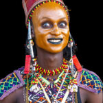 Refining the art of facial expressions for the Gerewol (image by Inger Vandyke)