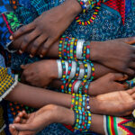 Beautiful beaded and aluminium bracelets worn by Wodaabe girls at the Gerewol (image by Inger Vandyke)