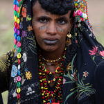 A beautiful Wodaabe lady with her many facial tattoos (image by Inger Vandyke)