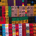 Adinkra cloth for sale in Ghana (image by Inger Vandyke)