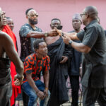 A group of guests attending an Ashanti funeral (image by Inger Vandyke)