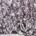 Ink block image of the children kept as slaves in Ghana (image by Inger Vandyke)