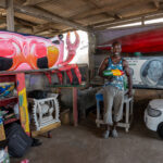 Erico, one of the most famous carvers of Fantasy Coffins in Ghana (image by Inger Vandyke)