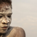 Kaolin is used to cover the faces of Gambada dancers in Benin (image by Inger Vandyke)