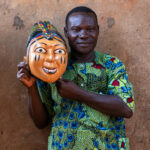 A privileged visit to a maker of the wooden masks used in Benin's Guelede ceremonies (image by Inger Vandyke)