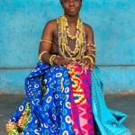 Once a young Krobo girl passes through Dipo she wears yellow beads and works to guide younger girls through the initiation process (image by Inger Vandyke)
