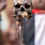 One of the skulls used at the ceremony of Shango, the Voodoo judiciary represented by thunder and lightning (image by Inger Vandyke)