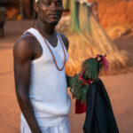 A Zangbeto official at our dusk Zangbeto ceremony (image by Inger Vandyke)