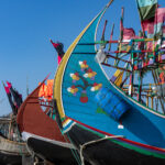 Beautifully decorated Moonboats on Cox's Bazaar (image by Inger Vandyke)