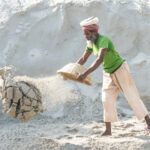 A sand carrier offloads at a quarry (image by Inger Vandyke)
