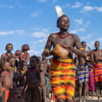 A Dassanech elder leading the dancers at Micha (image by Inger Vandyke)