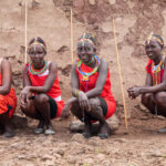 A group of Njemps women outside their home on Kokwa Island in Lake Baringo (image by Inger Vandyke)