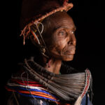 An elderly Rendile lady wearing her traditional Doko helmet in the Ndoto Mountains (image by Inger Vandyke)
