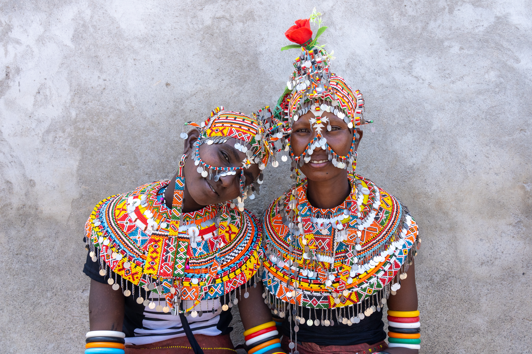 Stunningly decorated Rendile girls at Lake Turkana (image by Inger Vandyke)