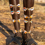 The pretty handmade, beaded anklets worn by young Samburu men (image by Inger Vandyke)