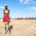 A tall Dassanech man painted to attend the Micha ceremony (image by Inger Vandyke)