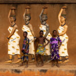 Children mimicking art at the Chameleon Temple (image by Ingrid Koedood)