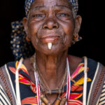 Portrait of an elderly Otamari lady who still wears her traditional lip plug (labret) made of stone (image by Ingrid Koedood)