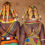 The headdresses of Ovamwila women (image by Inger Vandyke)
