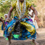 An athletic Sakpata devotee dancing at a healing ceremony (image by Ingrid Koedood)