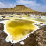 The incredible colours of the salt flats at Tombua in southern Angola (image by Inger Vandyke)