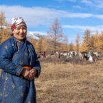 Portrait of a Tsaatan woman in the Taiga (image by Inger Vandyke)