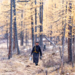A Tsaatan man returns home with milk and tea (image by Inger Vandyke)