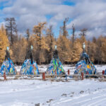 A large Ovoo worshipping site on a mountain pass in Mongolia's Darkhad Depression (image by Inger Vandyke)