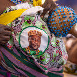 Women wear wax fabrics featuring King Agassa during the Voodoo festival (image by Ingrid Koedood)