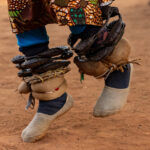 Guèlèdè dancer performs with rattles around his ankles at a private ceremony for our tour (image by Ingrid Koedood)