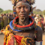 Beautiful Toposa woman at a ceremony (image by Inger Vandyke)