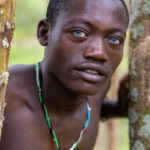 Abuche, an 18 year old boy from Jinka, has striking blue eyes due to Waardenburg syndrome. He is one of the most photographed people in the Omo valley (image by Ingrid Koedood)