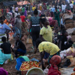 A wide shot of the vibrant Yetbebersh (Ari) market where primarily fruits and vegetables were sold (image by Ingrid Koedood)
