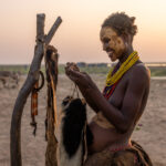 A pregnant Dassanech woman prepares for the Dimi ceremony. This ceremony involves the circumcision of girls (image by Ingrid Koedood)