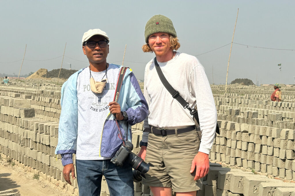 Yousuf and Alex in the brick works (image by Yousuf Tushar)