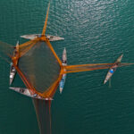 View of a four-boat fishing operation with the fifth boat acting as a lead vessel (image by Yousuf Tushar)