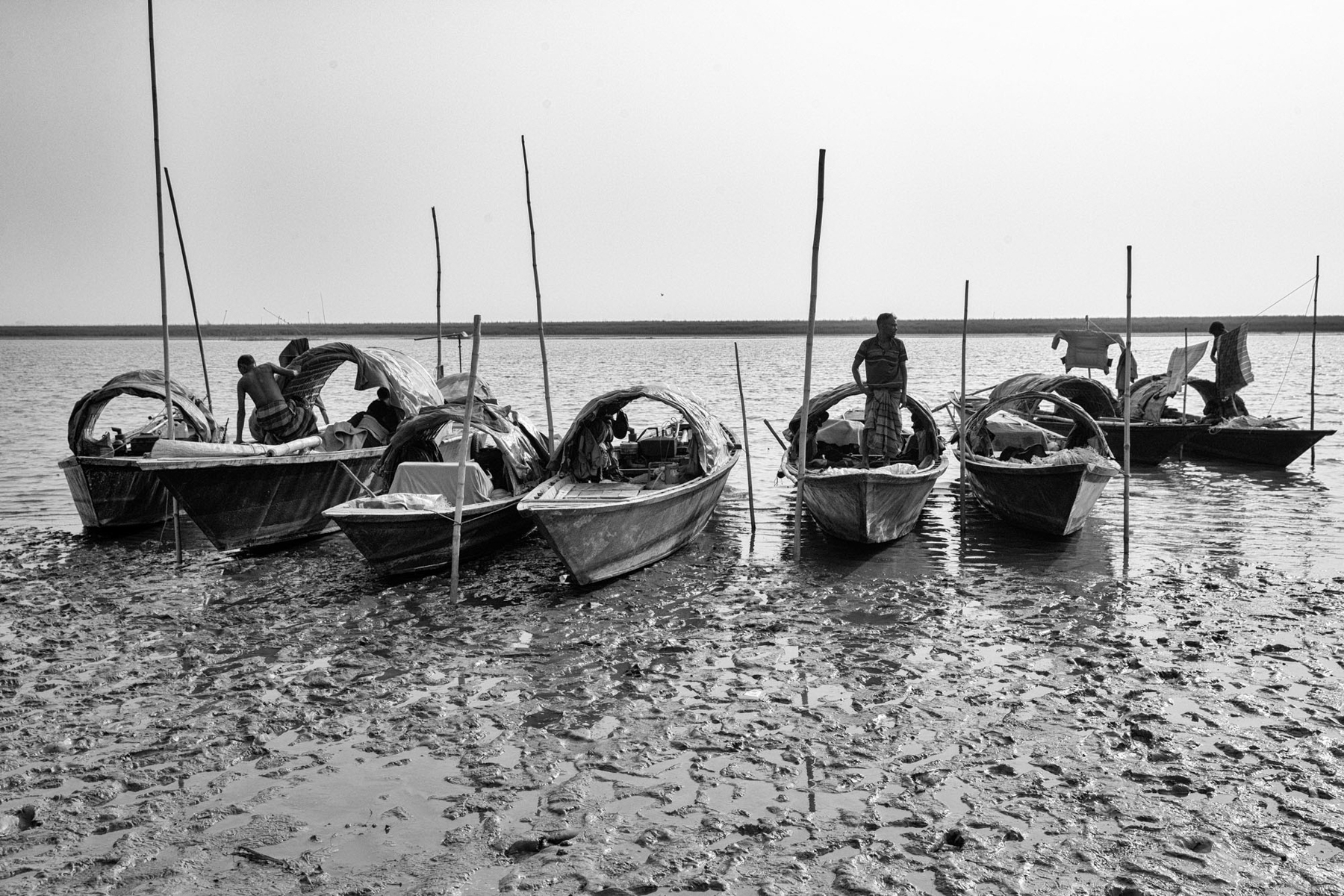 A line up of river boats (image by Yousuf Tushar)
