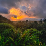 Sometimes the thunderstorms gave way to stunning sunset skies - like this at Arenal Observatory Lodge (image by Gin Wilde)