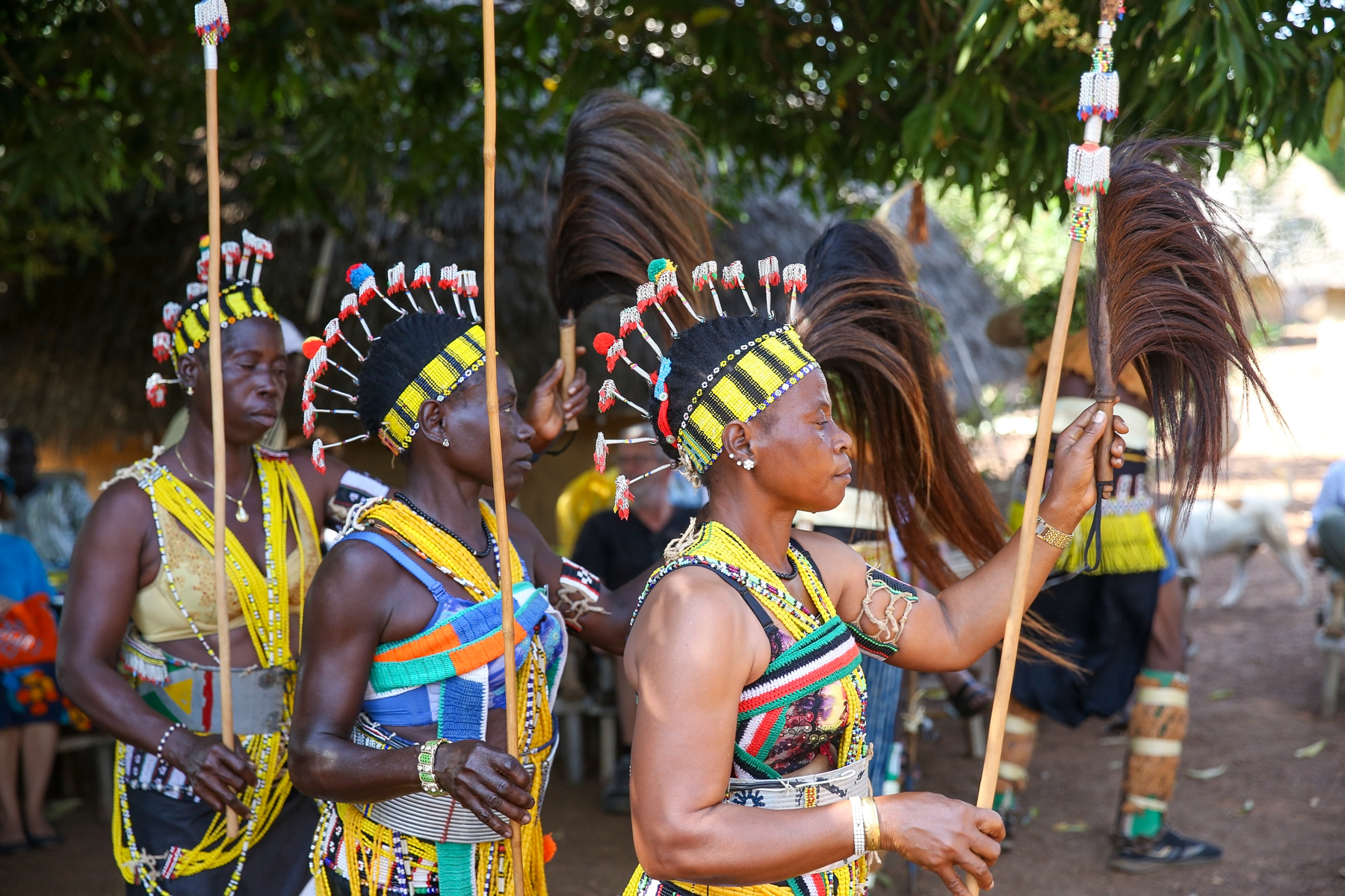Traditionally dressed Bassari women.