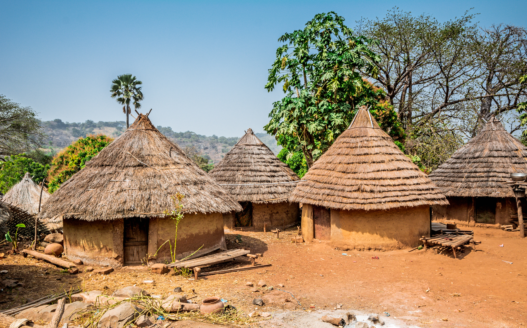 The beautiful conical homes of Senegal's Bedik people.