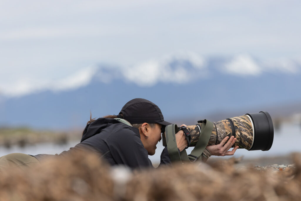 Diana gets down low for another great water level image (image by Mike Watson)