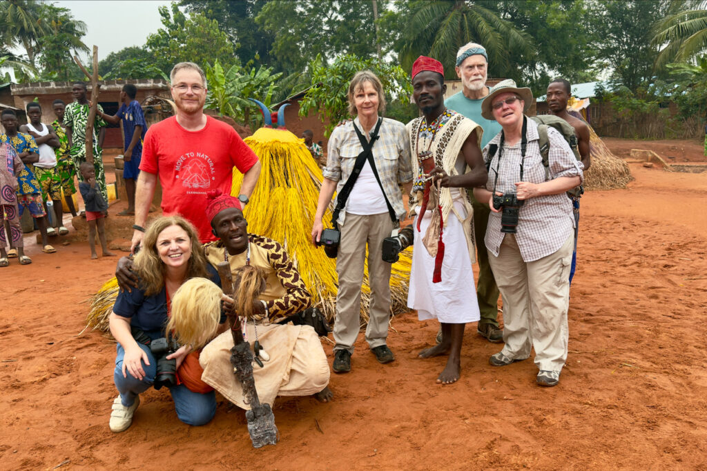 Our 2025 group at the magical Zangbeto ceremony (image by Ingrid Koedood)
