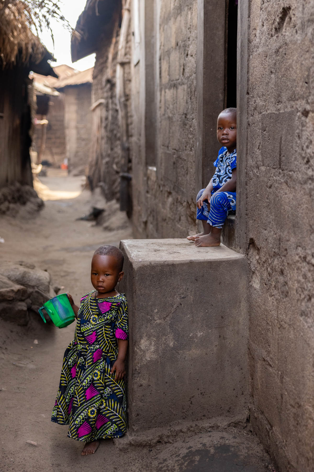 In the narrow alleyways of Agonvé, we met these two curious little souls (image by Ingrid Koedood)