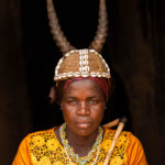 Batammariba woman in ceremonial headwear – cowries and antelope horns (image by Ingrid Koedood)