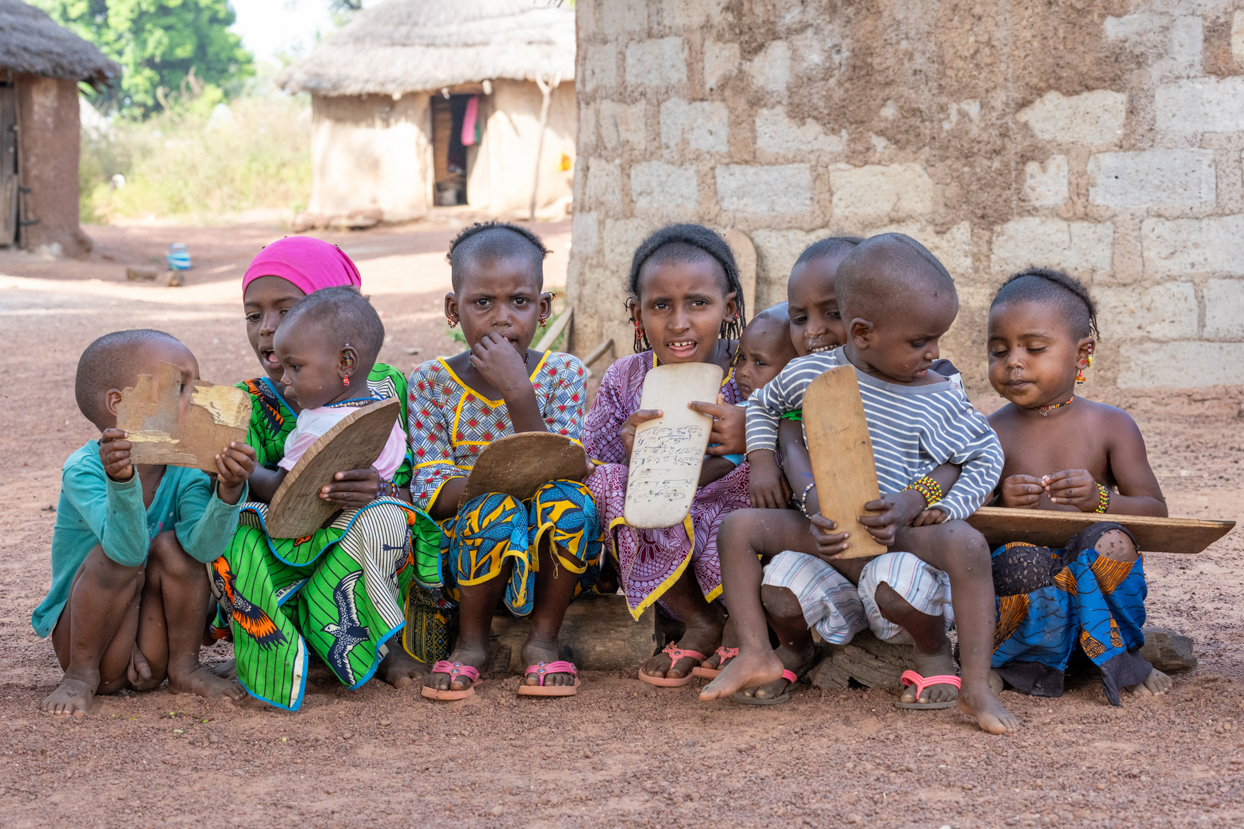 Fulani children at their village school (image by Inger Vandyke)