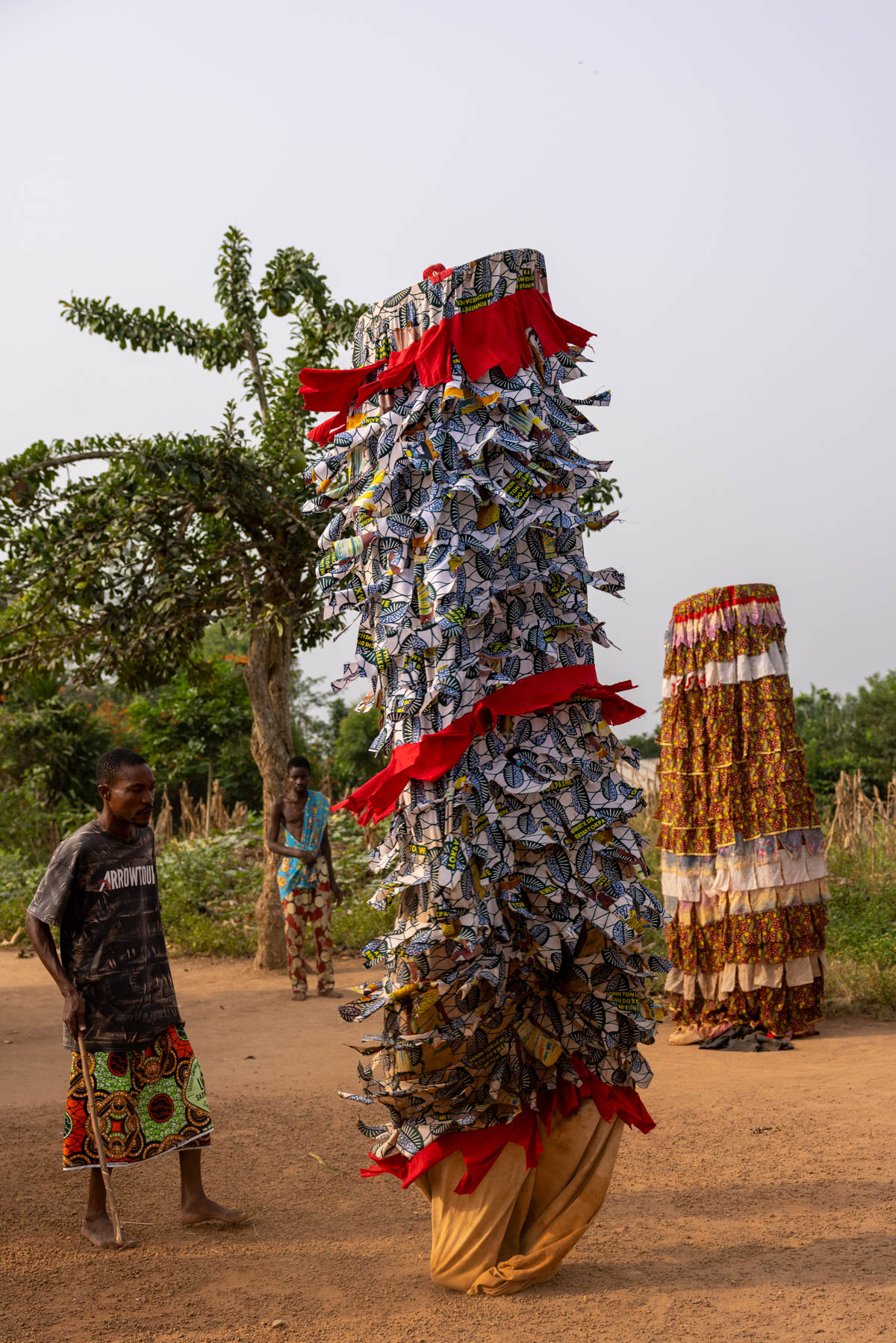 During the Gounouko mask ceremony a guardian keeps watch over the sacred masks (image by Ingrid Koedood)