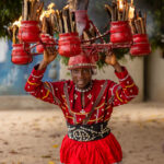 Heviosso fire ceremony: a devotee walks in circle carrying flaming pots on his head. Truly spectacular! (image by Ingrid Koedood)